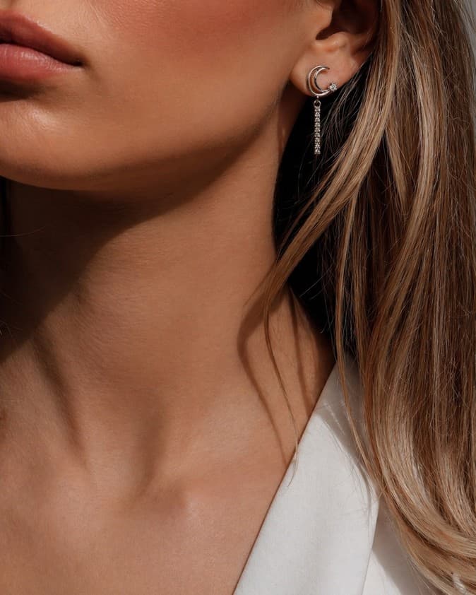 Crescent Chain Earrings